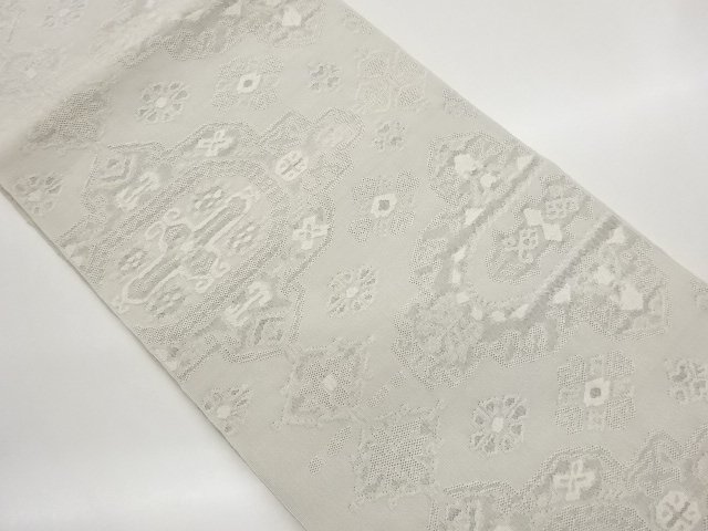 JAPANESE KIMONO / NAGOYA OBI / TSUZURE / WOVEN RHOMBUS FLOWER CREST 